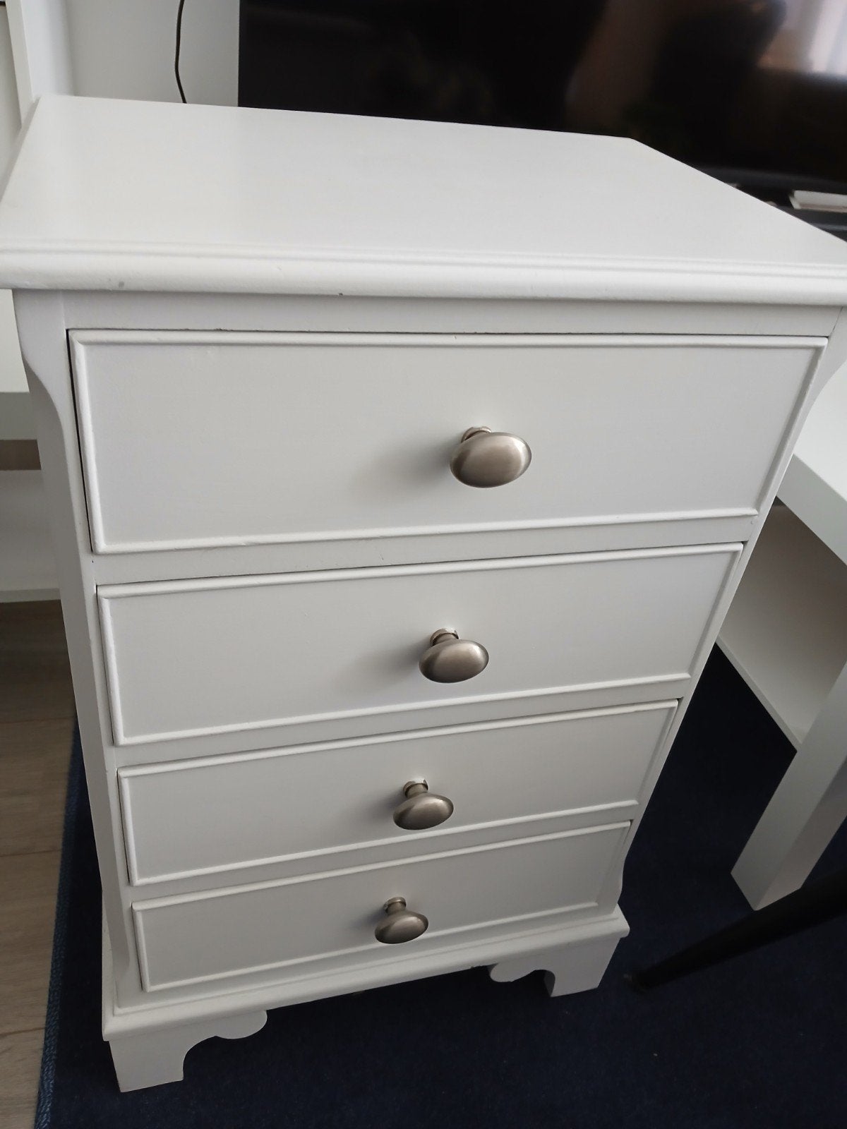 Witte ladekast met 4 laden, Ophalen, Minder dan 50 cm, Gebruikt, Klassiek