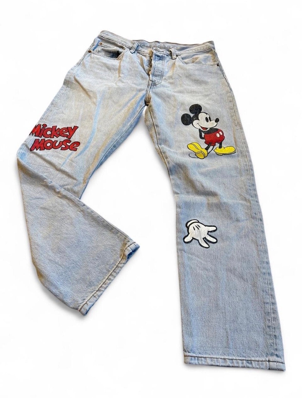 Levi's 501 x Disney Mickey Mouse Jeans W30 L28, Ophalen of Verzenden, Gedragen, Blauw, W30 - W32 (confectie 38/40)
