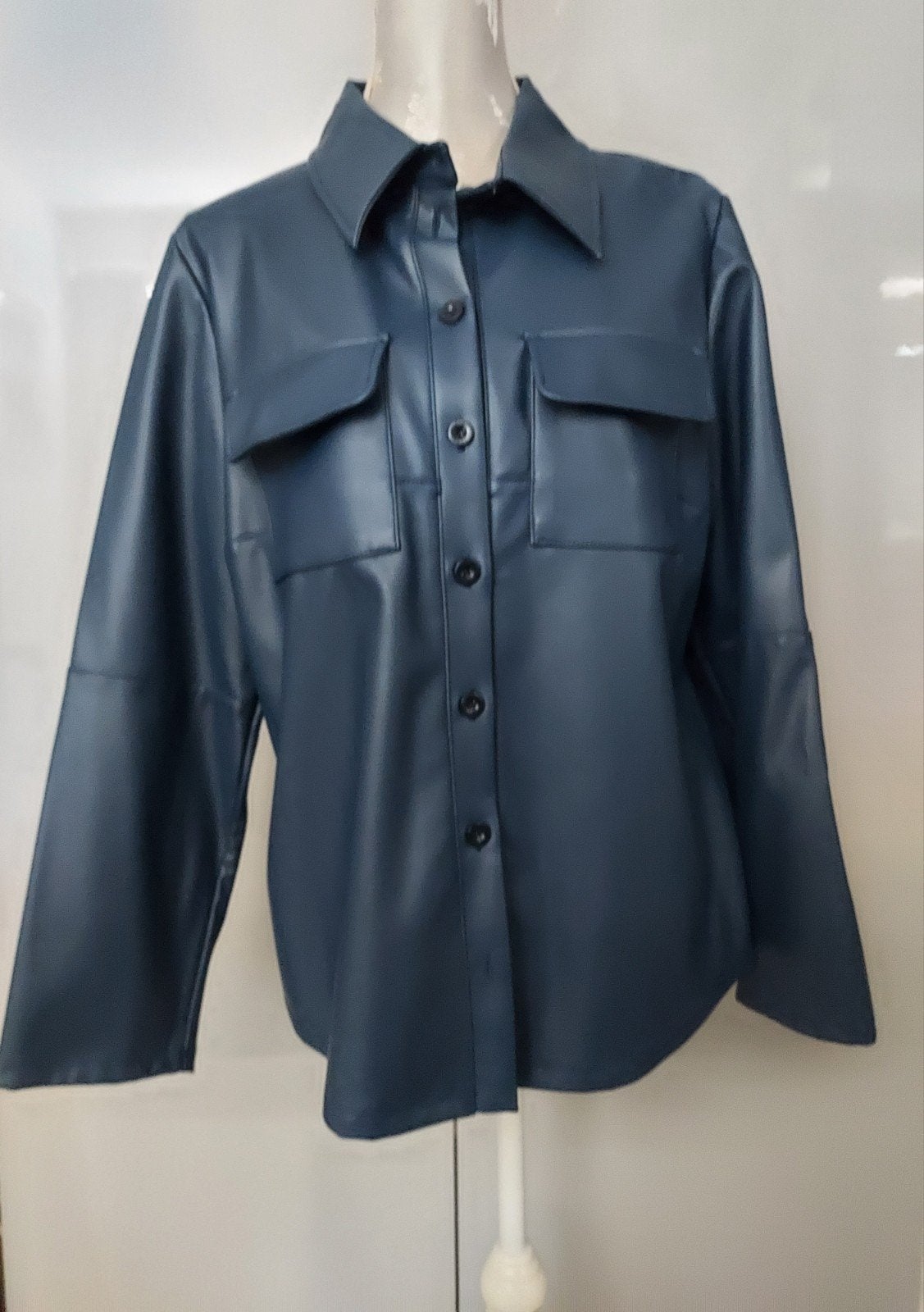 NIEUW STUDIO ANNELOES INDIGO BLAUW FAUX LEREN JACK MAAT XL, Blauw, Maat 46/48 (XL) of groter, Nieuw, Ophalen of Verzenden