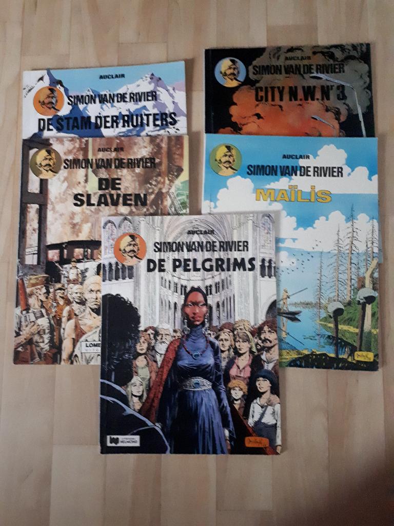 Stripboeken: 5 titels Simon van de rivier, Boeken, Gelezen, Ophalen of Verzenden, Auclair, Meerdere stripboeken