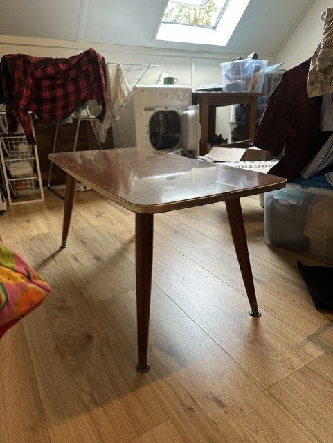 Mid-Century Sixties Salontafel – Vintage Houtlook (108 cm), Ophalen, Minder dan 50 cm, Gebruikt, 100 tot 150 cm