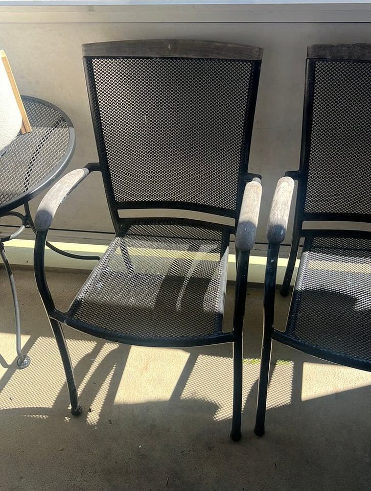 2 tuinen stoelen, Ophalen, Gebruikt, Metaal