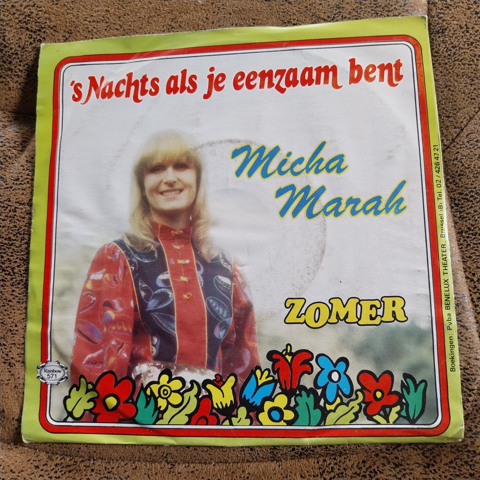 Micha Marah  's Nachts als je eenzaam bent - Single (Rood V, Gebruikt, 7 inch, Ophalen of Verzenden, Originele persing
