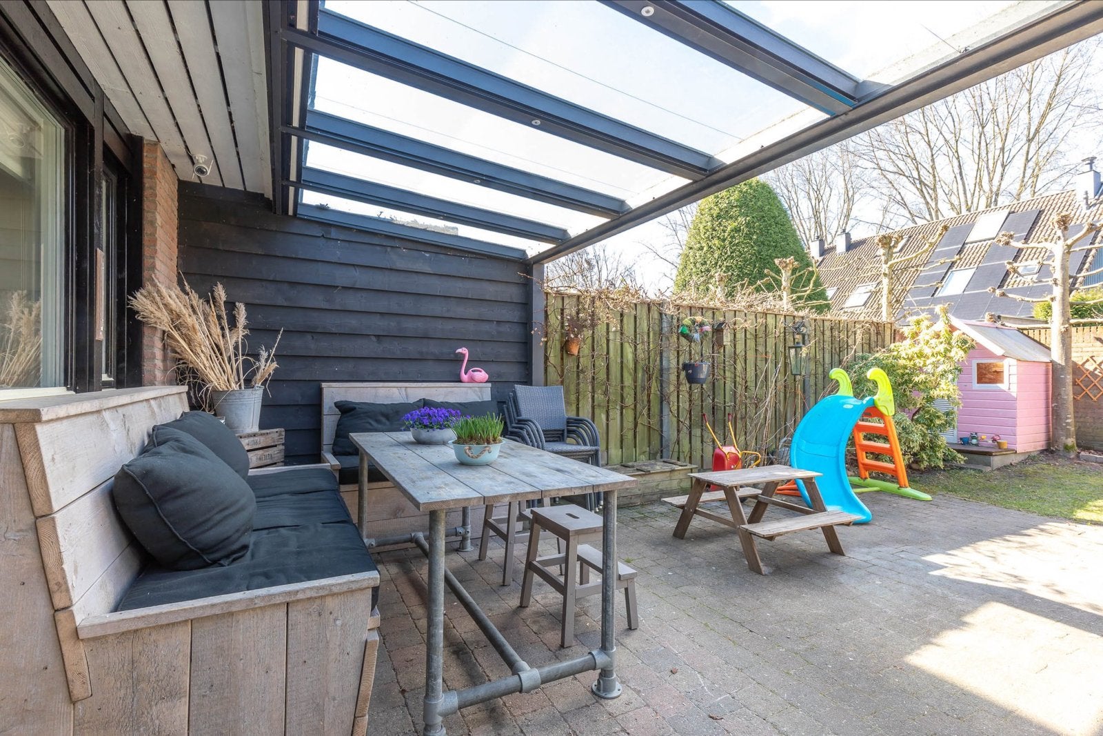 Antraciete overkapping met 7 glazen panelen, Ophalen, Gebruikt, Overige typen