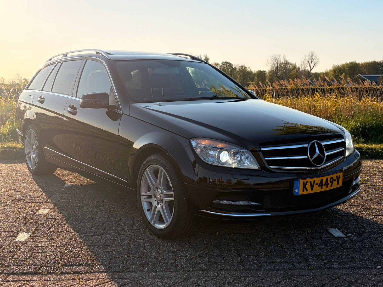 Mercedes-Benz C-Klasse 3.0 C300 Estate AUT 2011 Zwart, Auto's, Mercedes-Benz, Automaat, Euro 5, Achterwielaandrijving, Leder en Stof