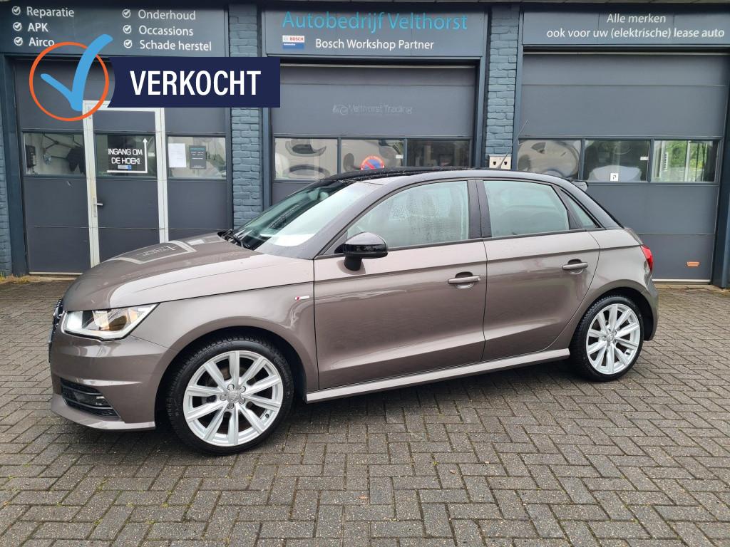 Audi A1 Sportback 1.0 TFSI Ultra S line (bj 2017), Euro 6, 95 pk, Bruin, 23 km/l