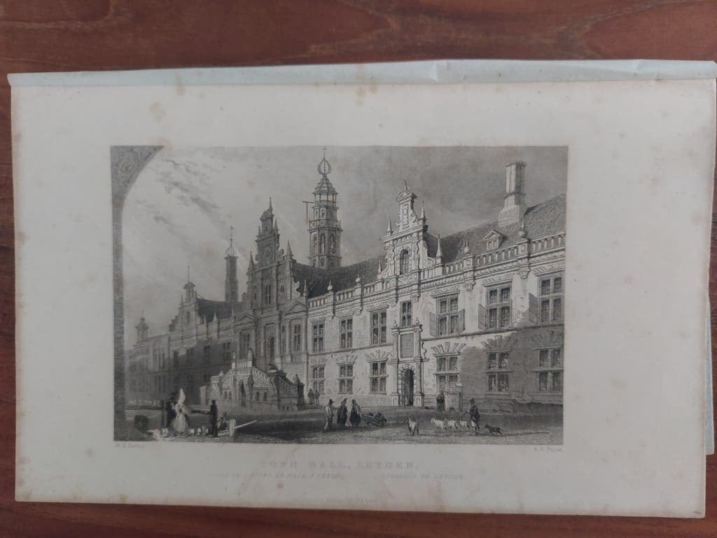 009 / Het stadhuis te Leiden Staalgravure uit 1835, Ophalen of Verzenden