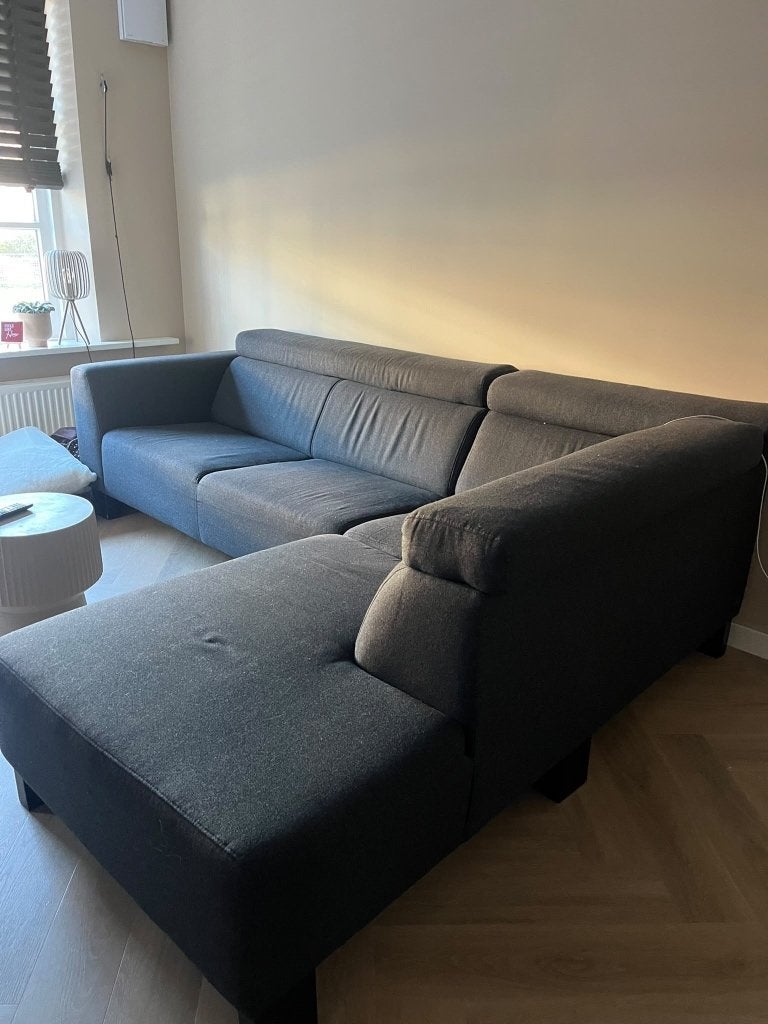 bankstel zwart met verstelbare hoofdsteun, Ophalen, 250 tot 300 cm, Gebruikt, Hoekbank