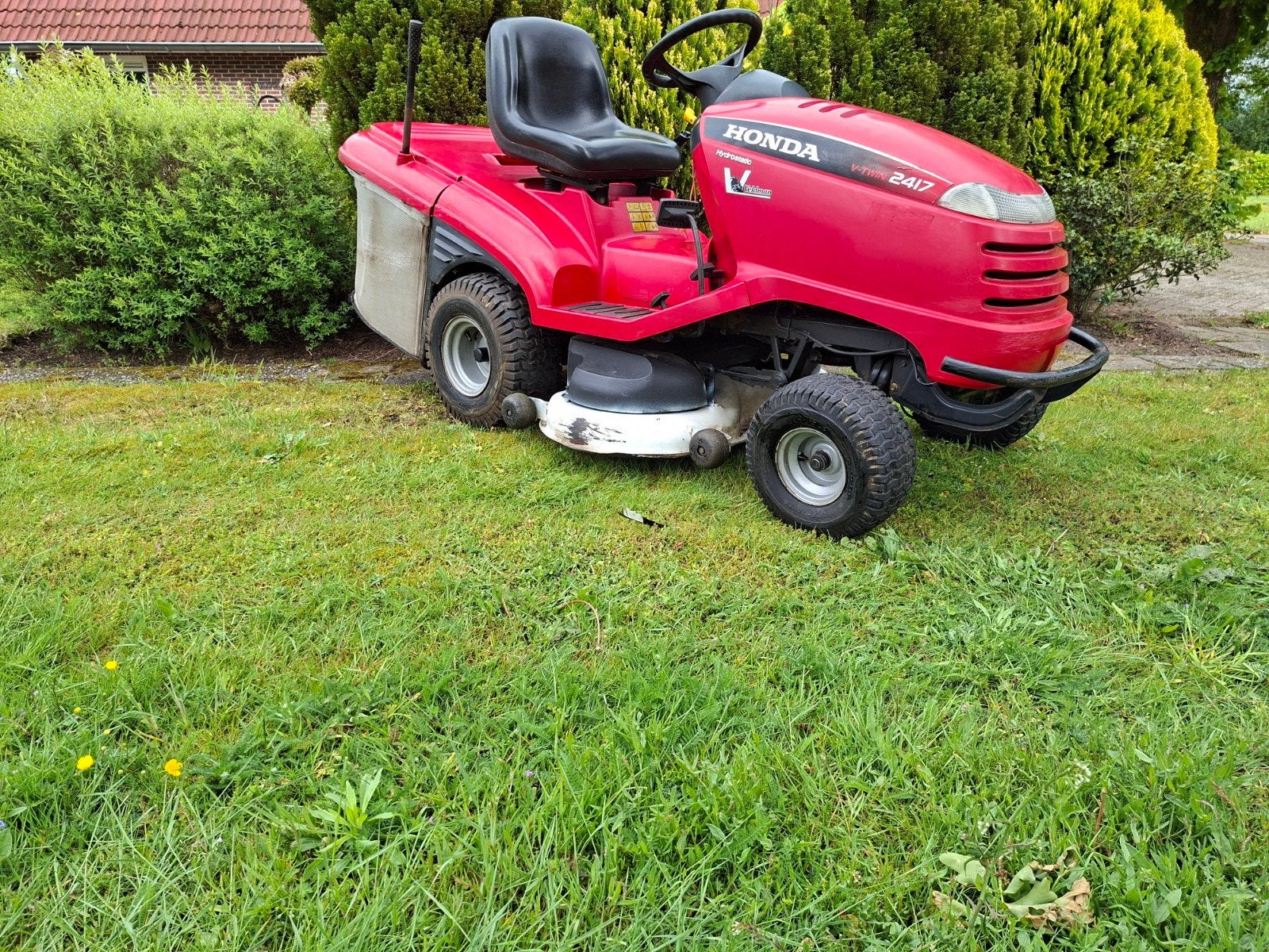 Honda HF 2417 zitmaaier, Honda grasmaaier, Gebruikt, Elektrische starter, Ophalen of Verzenden