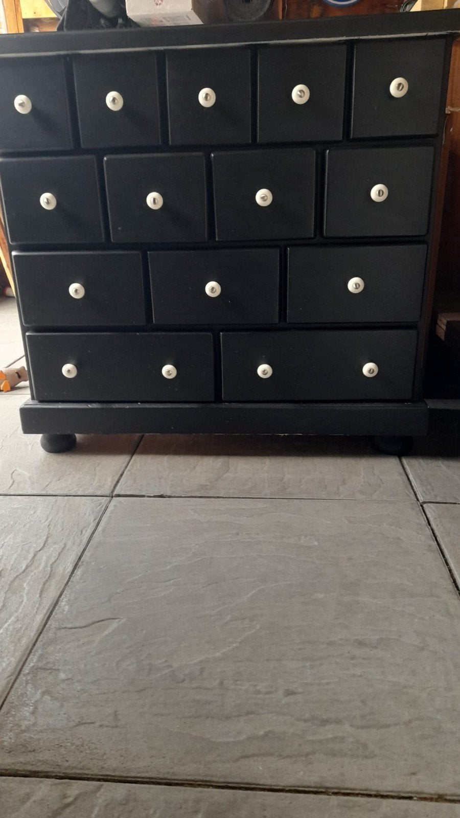 ladenkastje met 15 lades zwart geschilderd, Ophalen, Gebruikt, 5 laden of meer, 50 tot 100 cm