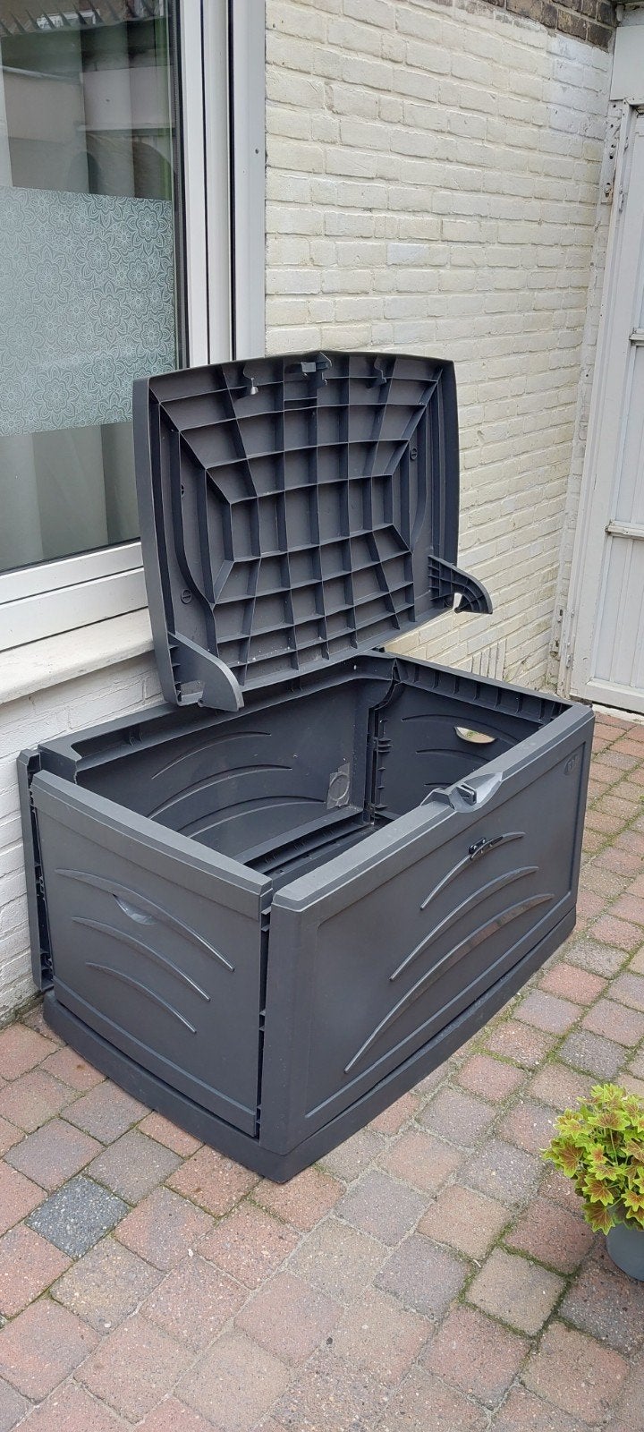EDA Kunststof Opbergbox/Tuinbox - Grijs, Tuin en Terras, Ophalen of Verzenden, Gebruikt, Kunststof, Overige typen
