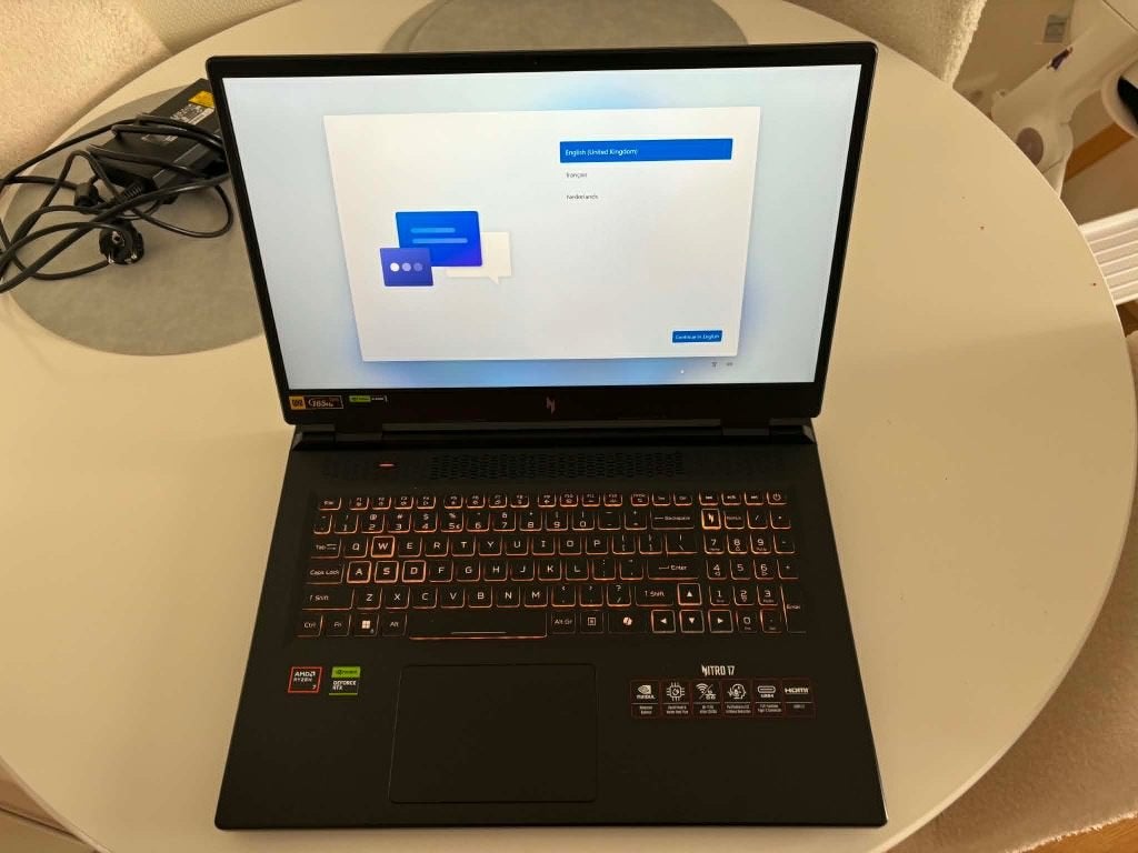 Acer Nitro17 (RTX4070, Ryzen7, 16GB, 512GB)NIEUWE CPU & GPU!, Qwerty, Ryzen 7 8845HS, Zo goed als nieuw, Met videokaart