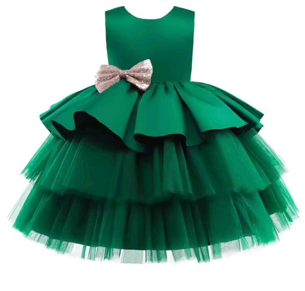 Groene feestjurk maat 110/116 zgan, Kinderen en Baby's, Kinderkleding | Maat 110, Ophalen of Verzenden, Zo goed als nieuw, Meisje