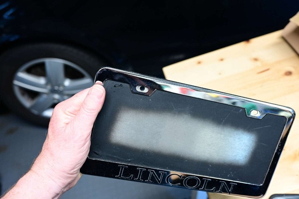 Zware verchroomde USA kentekenplaathouders- Lincoln kan eraf, Auto diversen, Kentekenplaathouders, Ophalen of Verzenden, Gebruikt