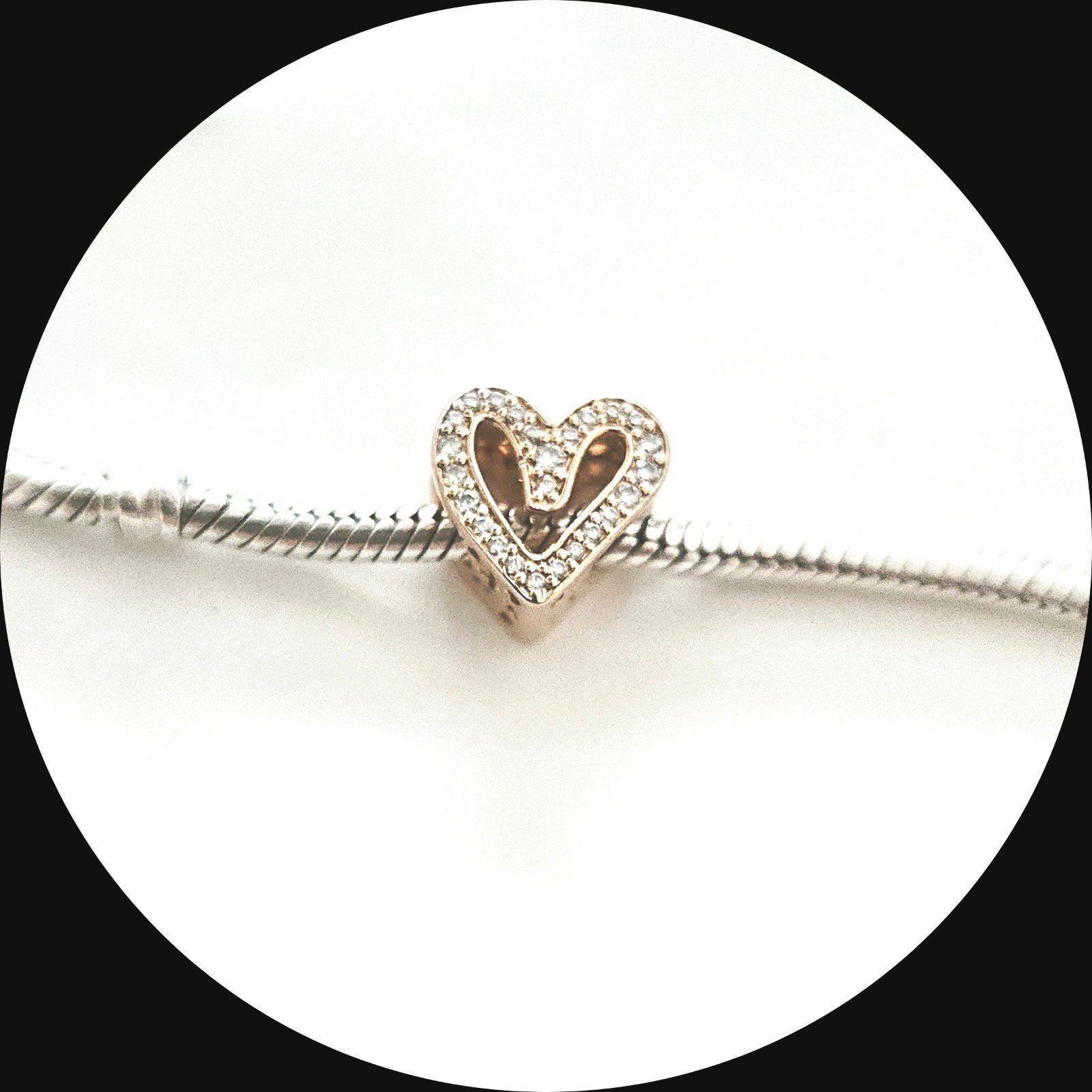 Pandora Sparkling Freehand rose goud 788692C01 / zirkonia, Sieraden, Tassen en Uiterlijk, Pandora, Ophalen of Verzenden, Zo goed als nieuw