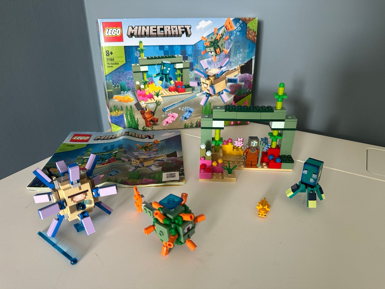 LEGO Minecraft 21180 De Bewakersslag, Ophalen of Verzenden, Zo goed als nieuw, Overige merken