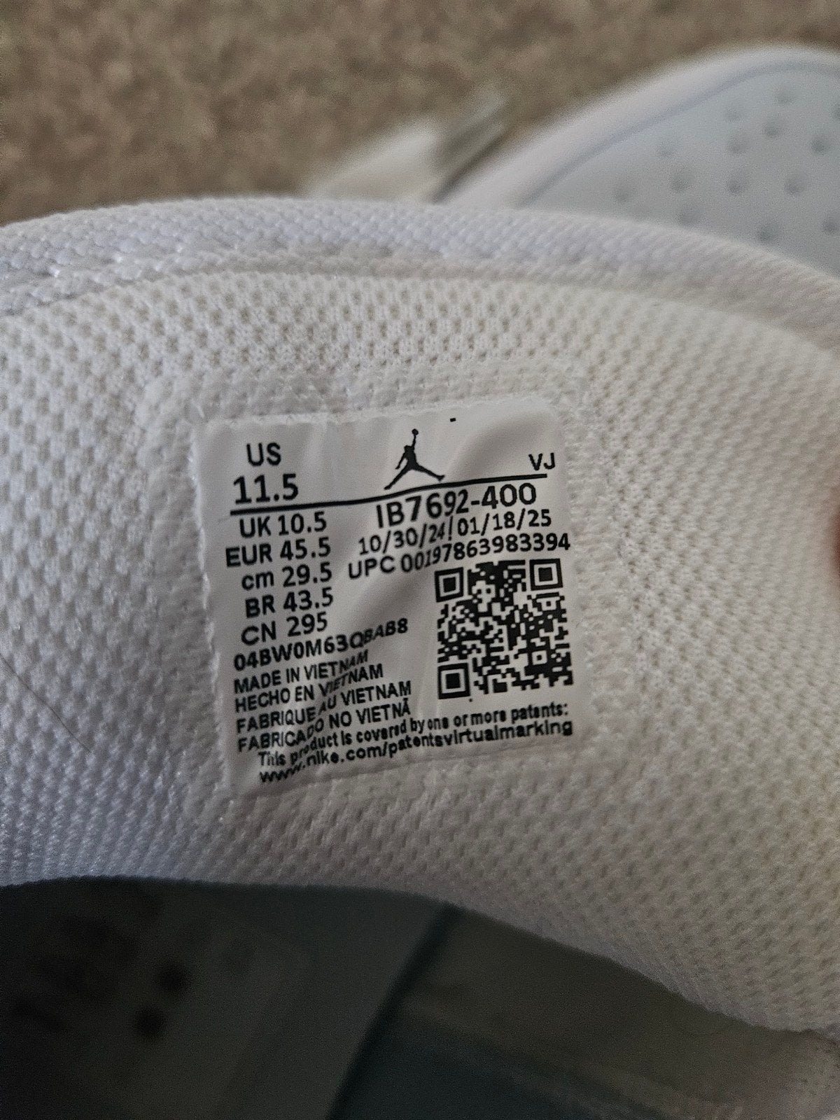 Nike Air Jordan 1 Low SE Craft 'Atmosphere' - Maat 45.5, Ophalen of Verzenden