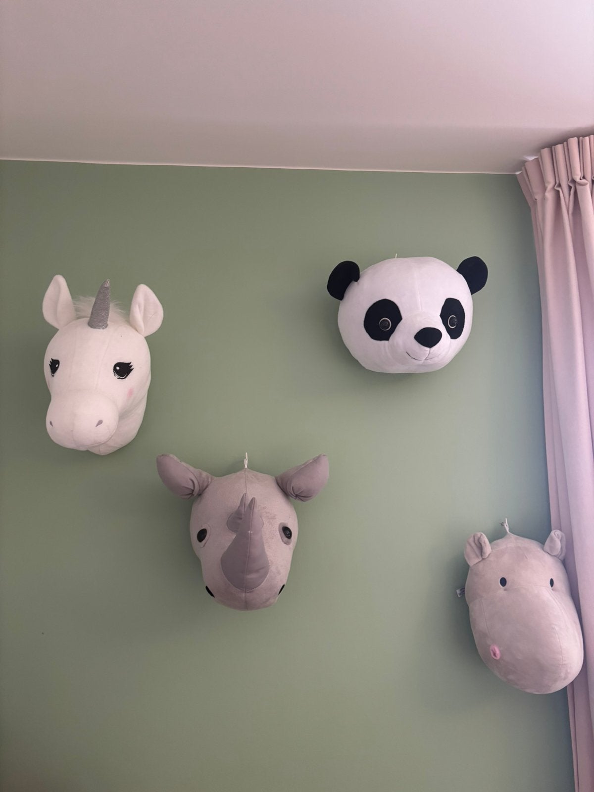 4 leuke dieren koppen, Ophalen of Verzenden, Zo goed als nieuw, Wanddecoratie