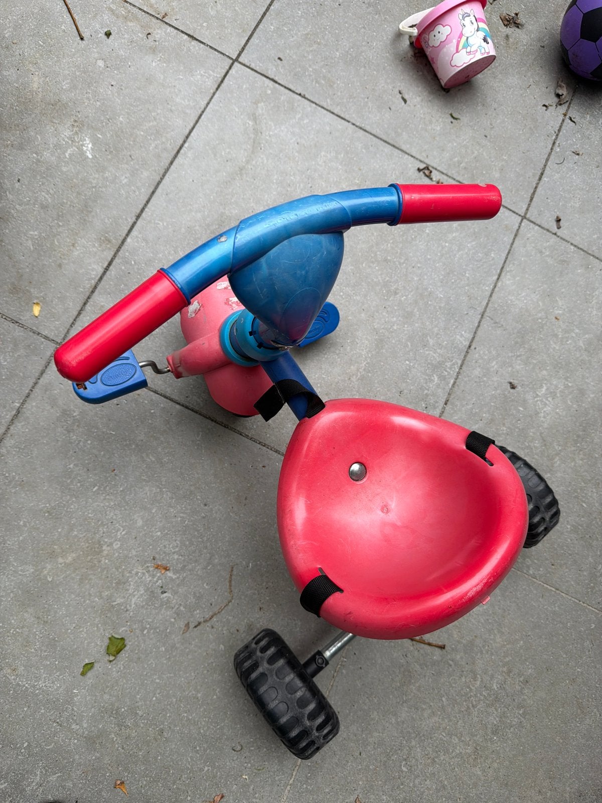 Leuke roze/blauwe driewieler voor kinderen, Ophalen, Gebruikt