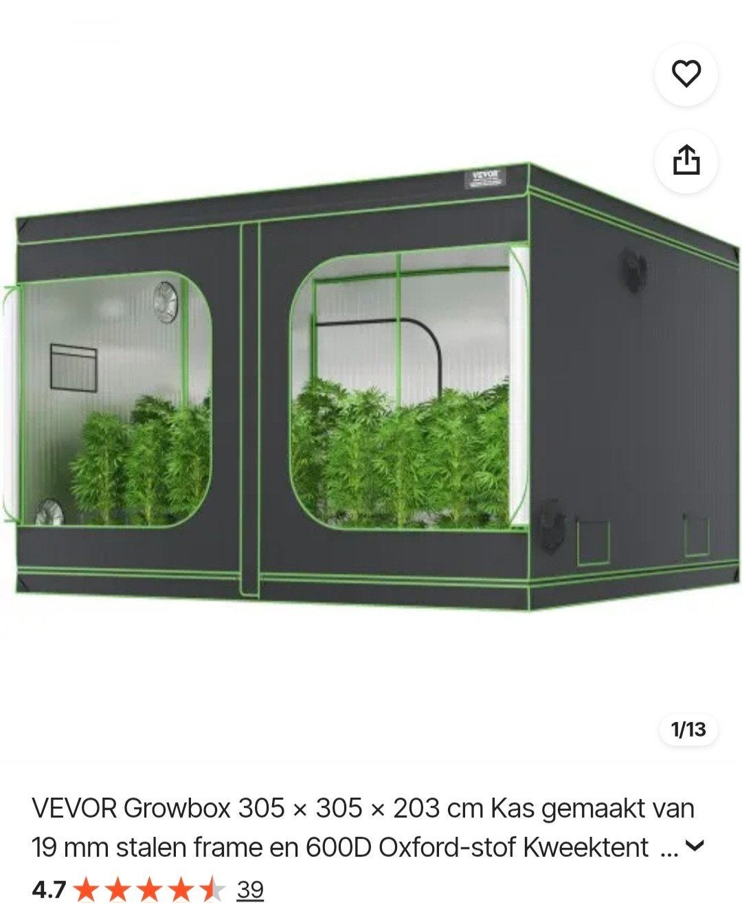 growbox nieuw in doos toch niet mijn ding, Ophalen, Nieuw, Kweeklamp