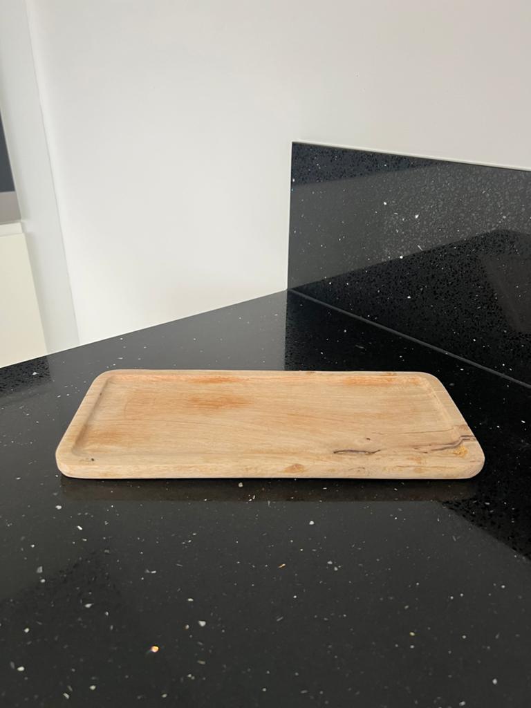 Serveerplanken van rustiek teakhout rechthoek, Ophalen of Verzenden, Zo goed als nieuw, Hout