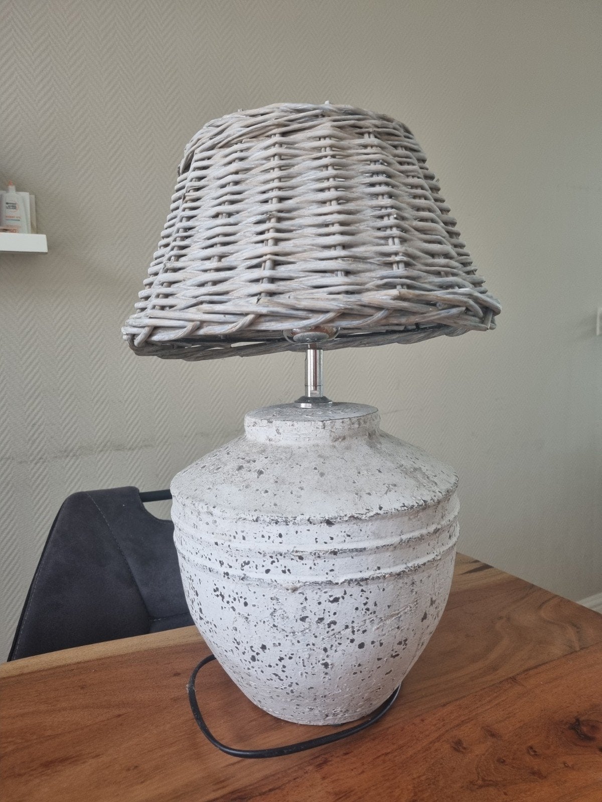 Landelijke kruiklamp + kap, Ophalen, 60 cm, Nieuw, Met kap
