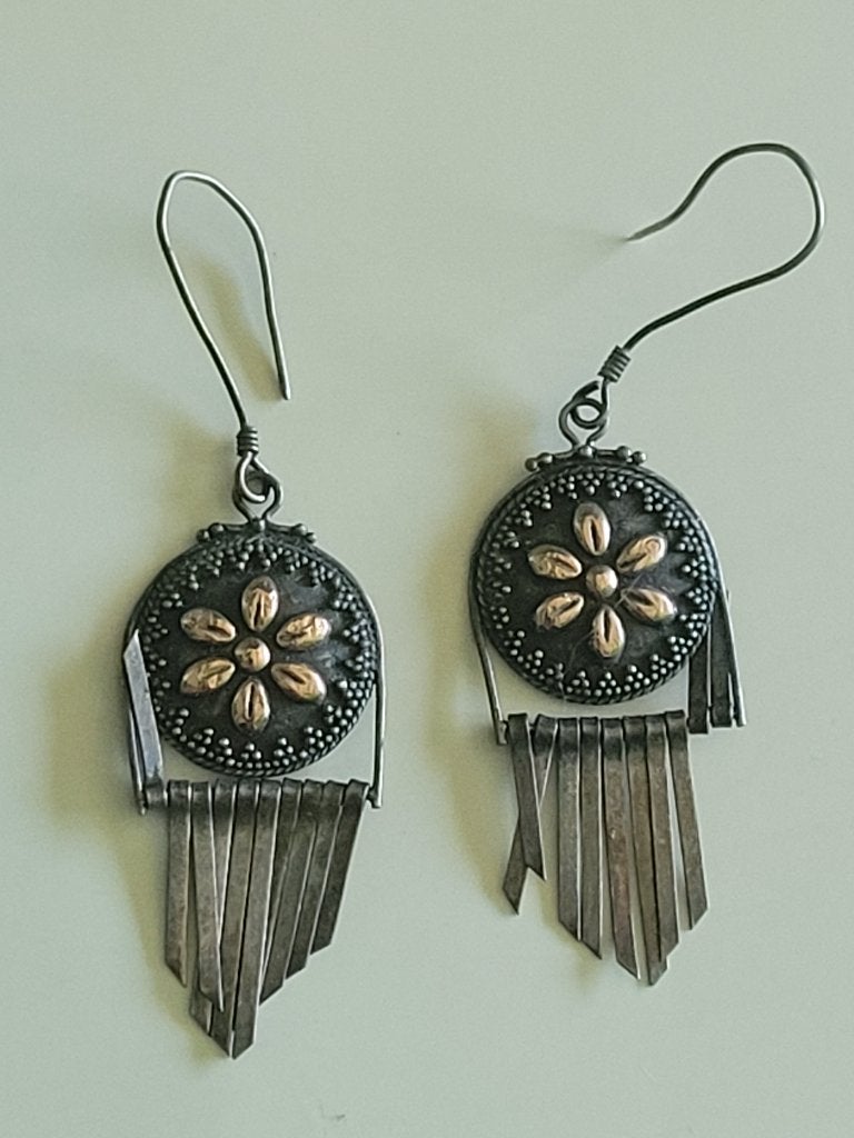 Earling Sterling Silver & 18K Gold Dangle Earrings, Ophalen of Verzenden