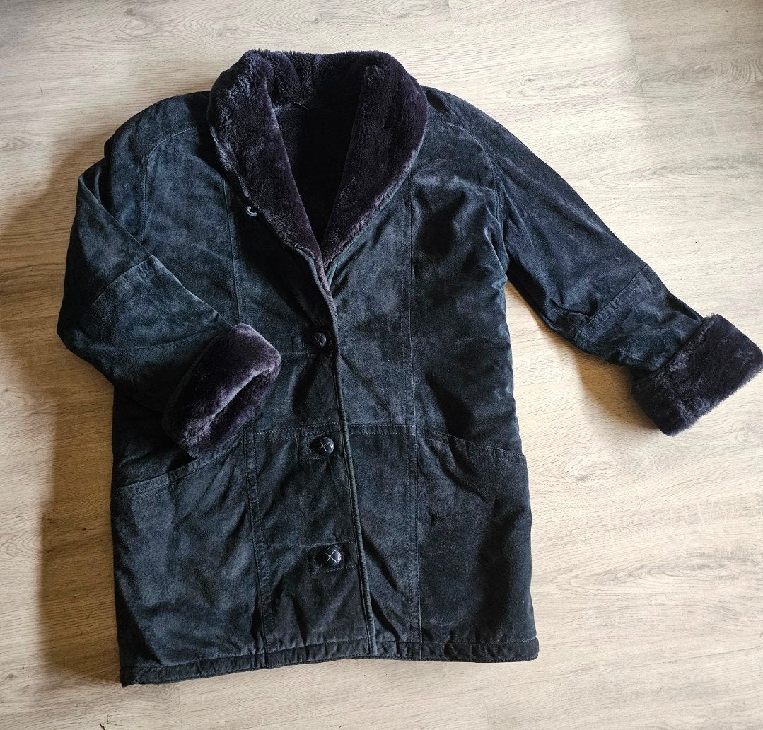 lemmy coat shearling coat, Zwart, Ophalen of Verzenden, Zo goed als nieuw, Maat 36 (S)