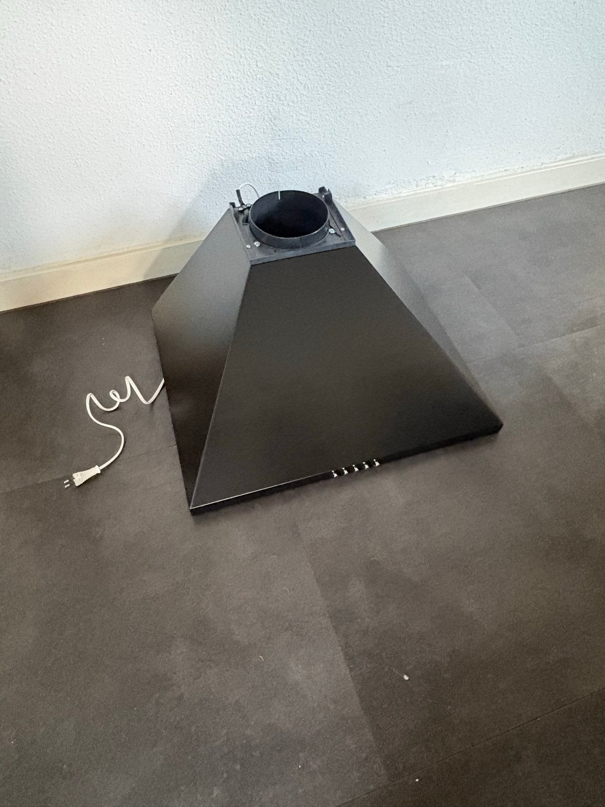 Inventum AKP6000ZWA Wandschouw afzuigkap - Zwart, Ophalen, Wandschouwkap, Zo goed als nieuw, 400 tot 600 m³ per uur