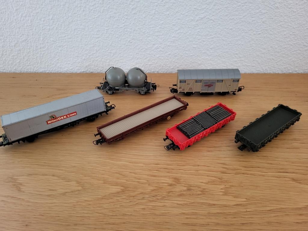 Partijtje van 5 diverse goederenwagons o.a. Roco, Ophalen of Verzenden, Gelijkstroom, Wagon, Roco
