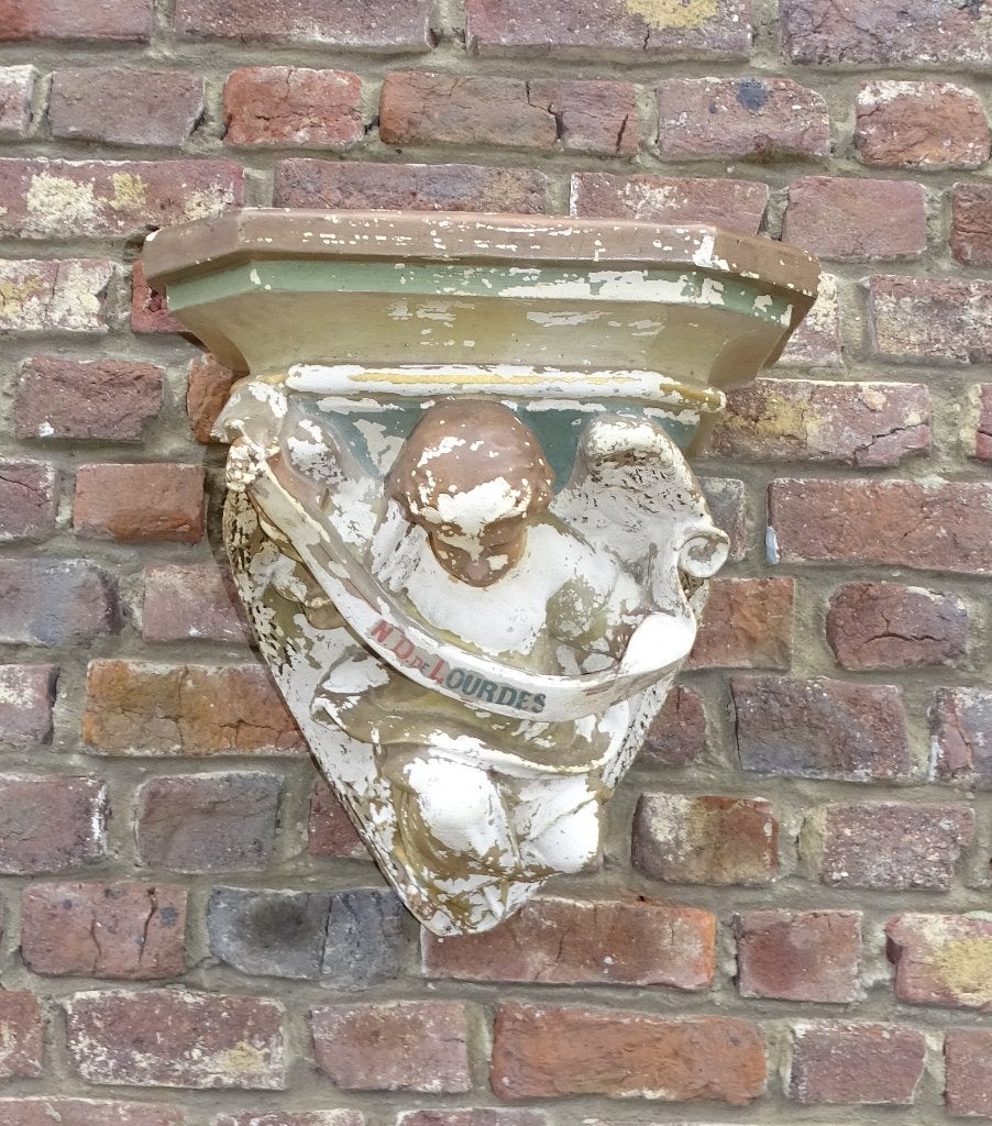 oude gipsen console uit kerk engel, Antiek en Kunst, Ophalen