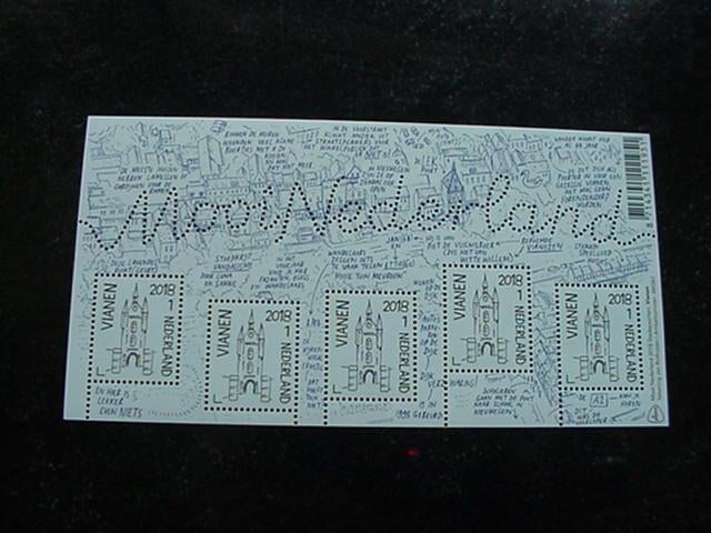 NVPH 3611, Blok Mooi Nederland Vianen, blok 5 zegels, 2018., Verzenden, Na 1940, Postfris