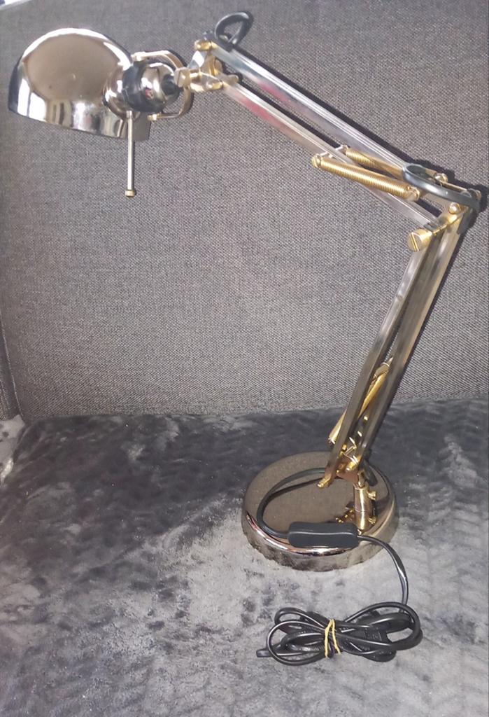 Klassiek Stalen Vintage Bureaulamp Ikea Forsa Vernikkeld, RETRO, Gebruikt, Ophalen of Verzenden, Metaal