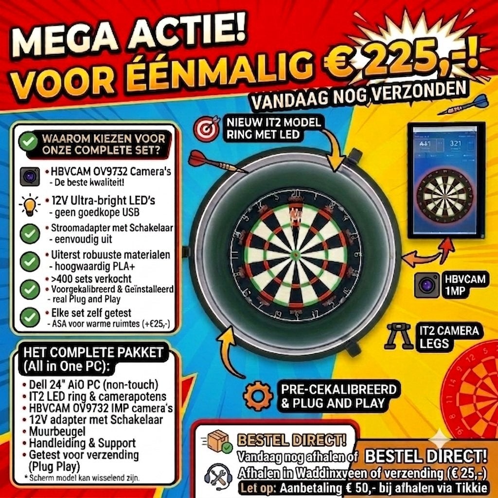 Compleet Autodarts met 24 inch All in one PC Speelklaar!, Sport en Fitness, Darts, Ophalen of Verzenden, Nieuw, Overige typen