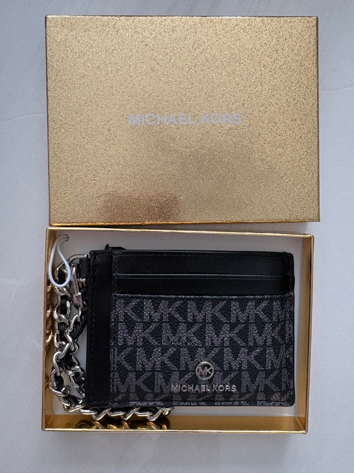Michael Kors Portemonnee met ketting - Zwart, Ophalen, Nieuw, Zwart, Overige merken
