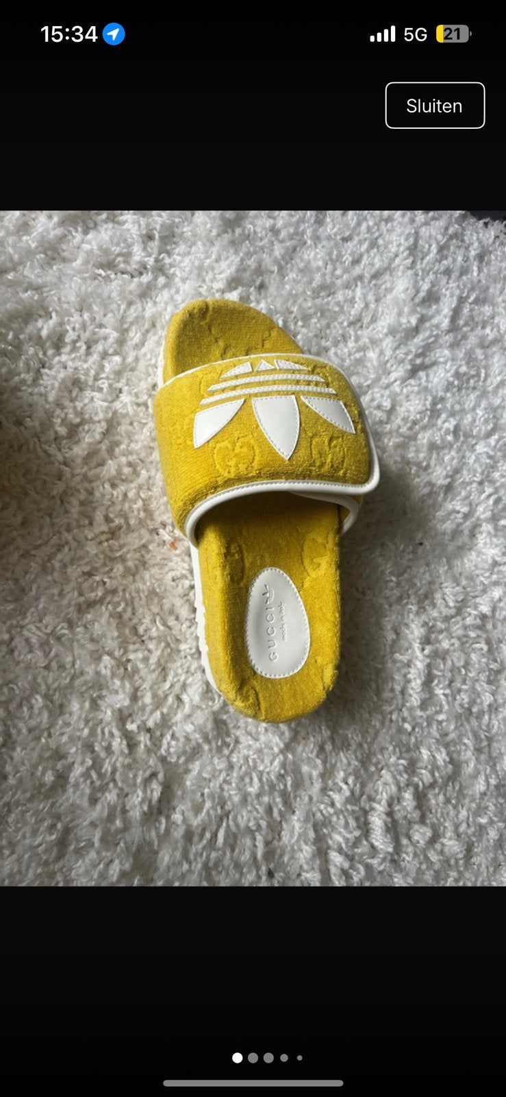 Echte gucci slippers, Geel, Nieuw, Ophalen, Slippers