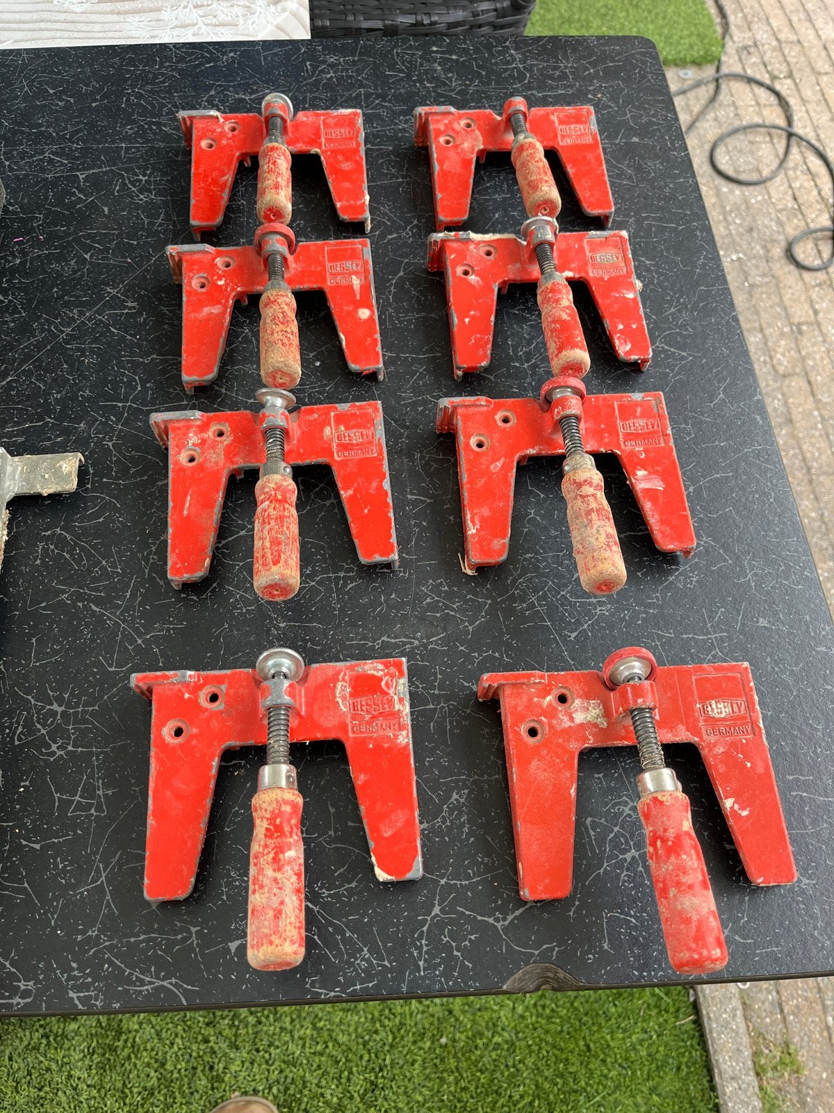 Set van 8 Bessey lijmklemmen en 2 lijmtangen, Doe-het-zelf en Verbouw, Gereedschap | Handgereedschap, Ophalen of Verzenden, Gebruikt