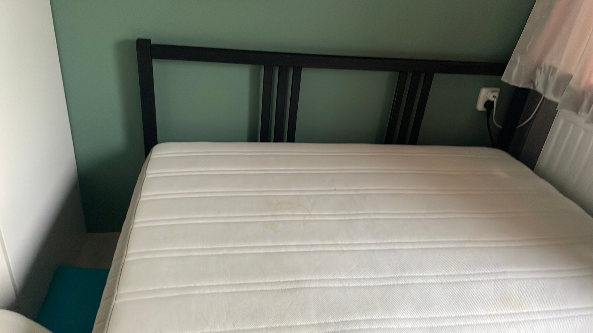 Ikea bed 140 vm, Ophalen, Gebruikt, Zwart, Tweepersoons