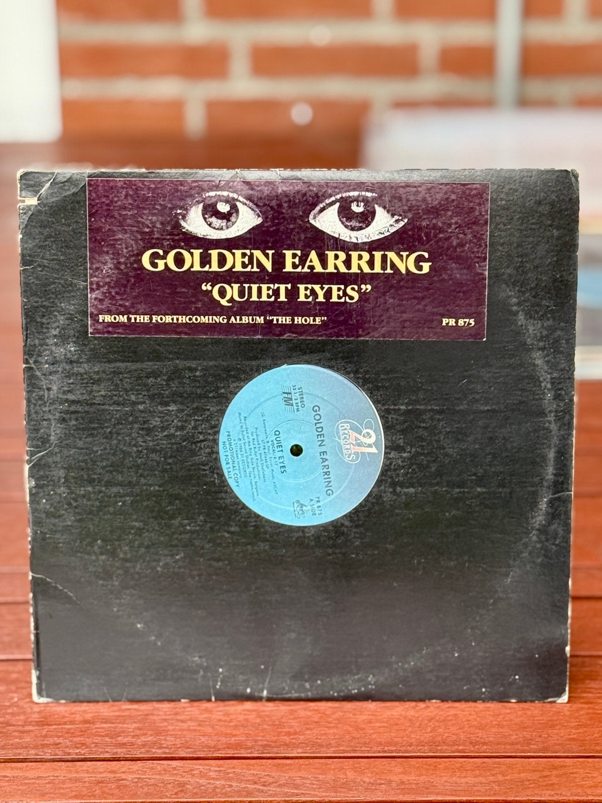 12" Golden Earring - Quiet eyes (USA Promo), Ophalen of Verzenden, Zo goed als nieuw, 12 inch, Poprock