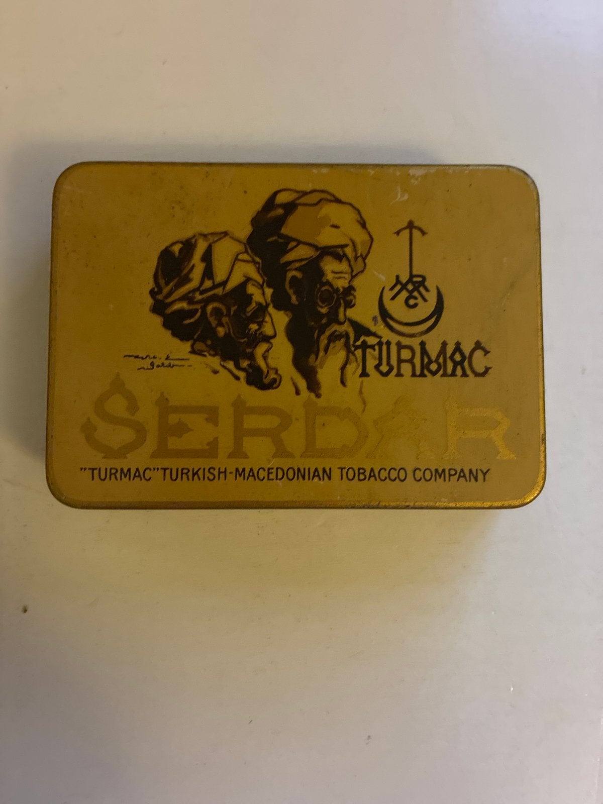 Vintage Turmac Serdar tabaksblikje - Turks-Macedonisch, Verzamelen, Blikken, Ophalen of Verzenden, Gebruikt, Overige, Overige merken