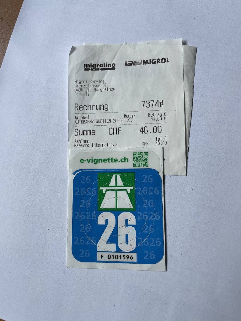 Vignet zwitserland met bon, Tickets en Kaartjes, Drie personen of meer