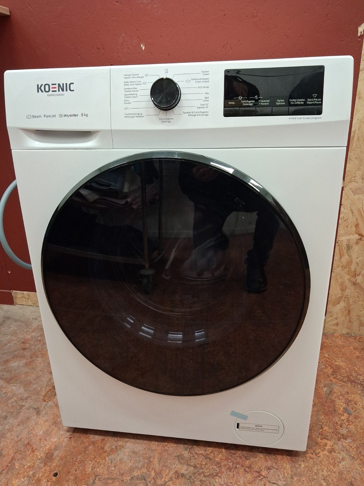 Koenic KWM8136AINV Wasmachine 8kg Inverter Steam PureJet, 1200 tot 1600 toeren, Koenic, Ophalen of Verzenden, Voorlader