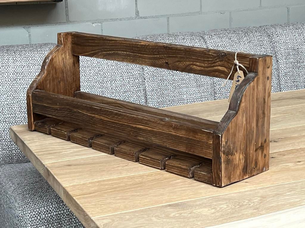 Wijnrek 80cm notenkleur met ruimte voor 7 wijnglazen, Huis en Inrichting, Woonaccessoires | Wijnrekken, Gebruikt, Minder dan 50 cm