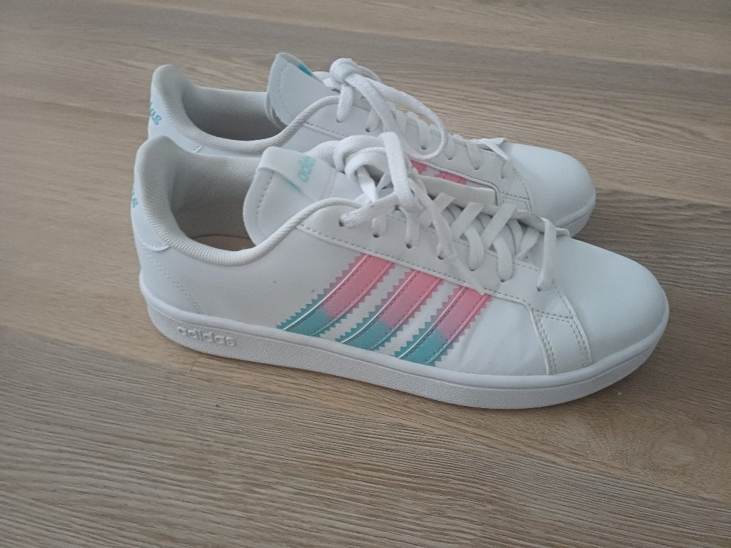 Adidas sneakers, maat 41 1/3, roze/blauw, topstaat!!!!, Kleding | Dames, Schoenen, Ophalen of Verzenden, Zo goed als nieuw, Blauw