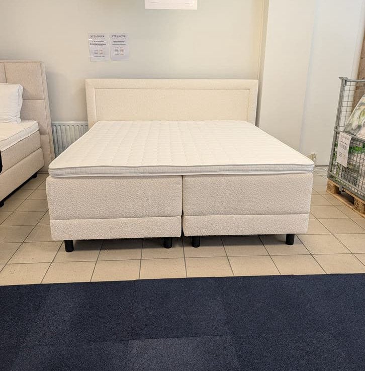 Luxe Boxspring teddy, Ophalen of Verzenden, 180 cm, Wit, Teddy