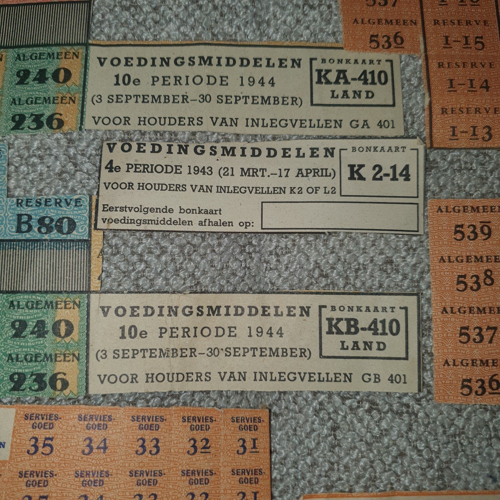 Zeldzame Nederlandse rantsoenbonnen WOII - Diverse soorten, Verzamelen, Ophalen of Verzenden