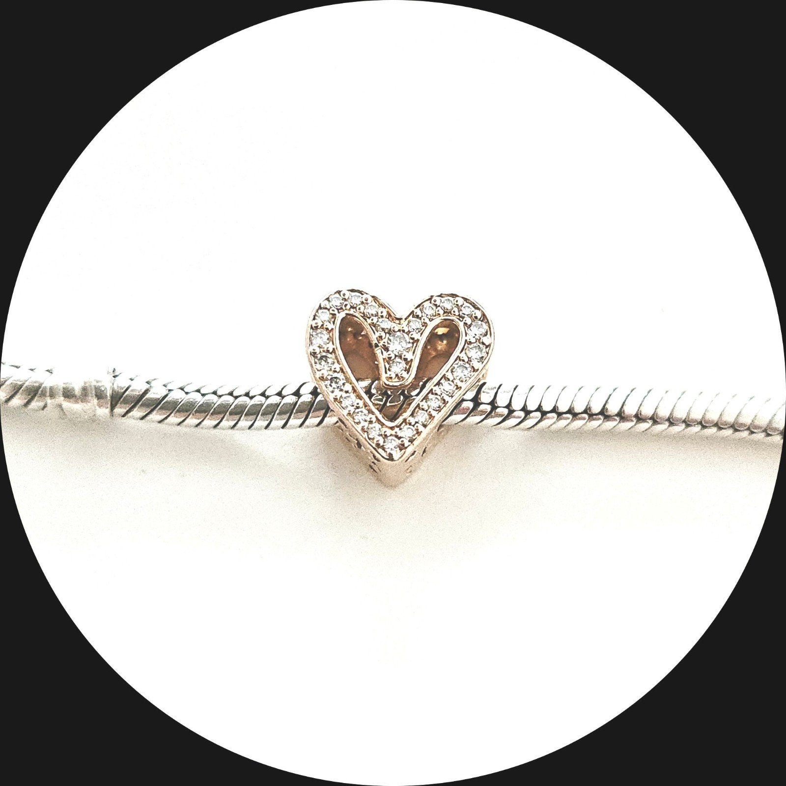 Pandora Sparkling Freehand rose goud 788692C01 / zirkonia, Sieraden, Tassen en Uiterlijk, Pandora, Ophalen of Verzenden, Zo goed als nieuw