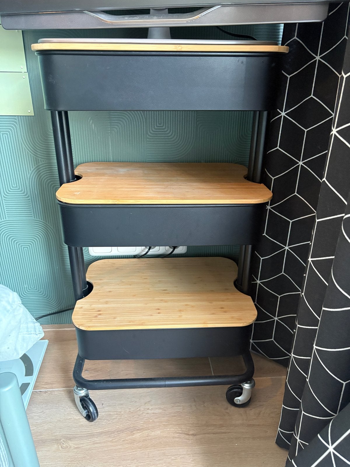 Ikea Raskog | Verrijdbaar rek met bamboe planken, Ophalen, Zo goed als nieuw