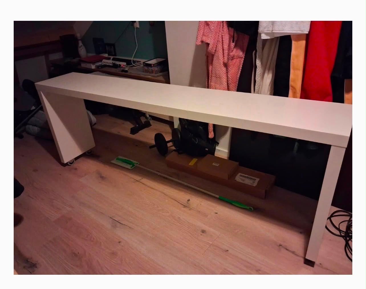 IKEA Bedtafel met wieltjes - Wit, multifunctioneel, Ophalen, Overige materialen, Minder dan 50 cm, Gebruikt