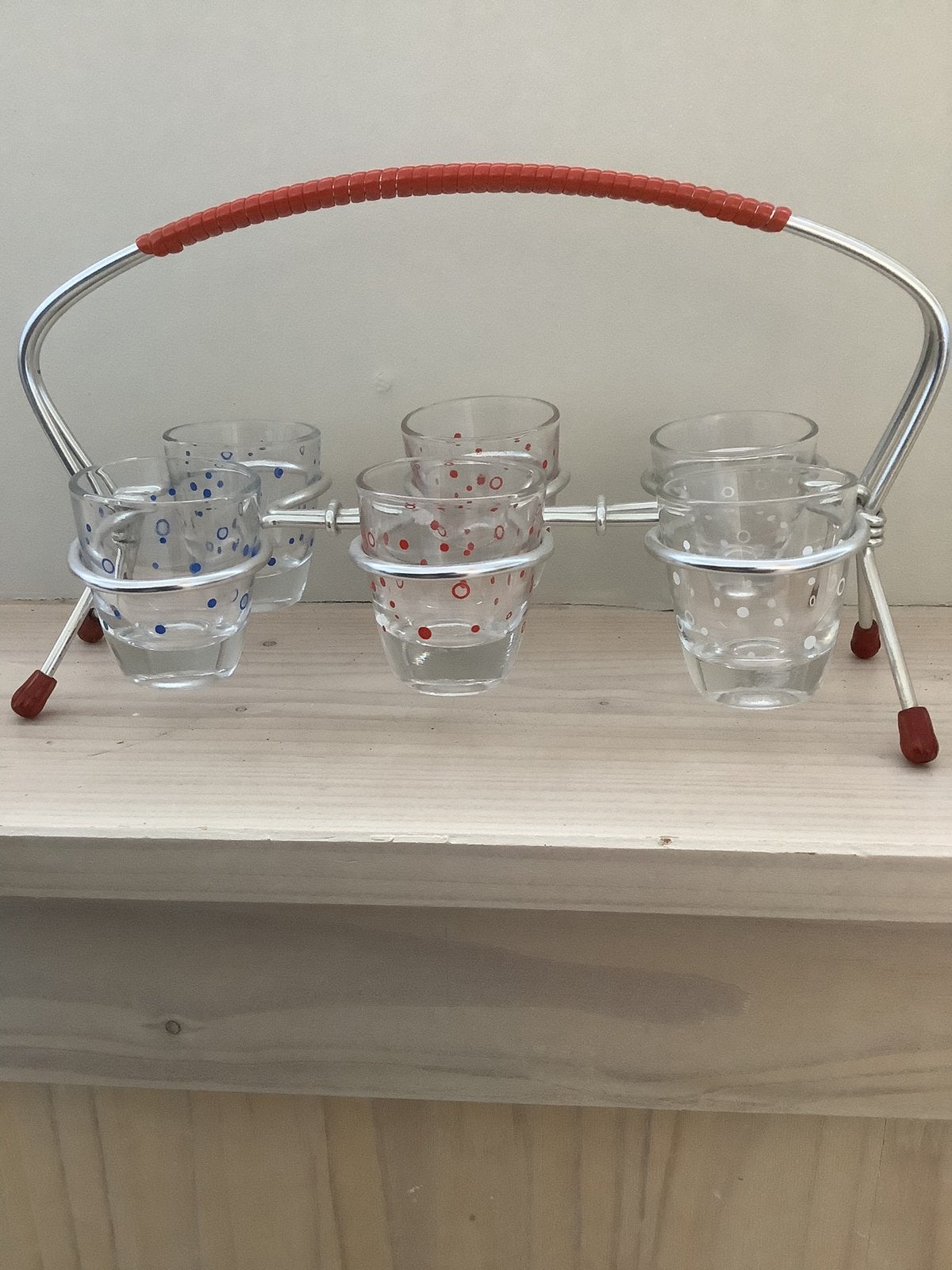 Set met jeneverglaasjes, lekker retro, Verzamelen, Ophalen of Verzenden, Zo goed als nieuw, Borrel- of Shotglas